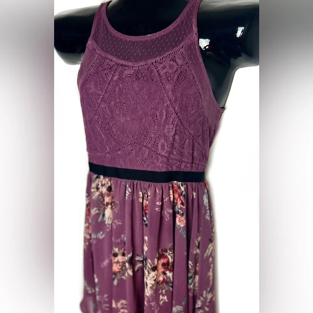 Xhilaration Purple Floral Lace Dress NWOT - Picture 6 of 11